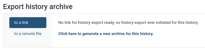 History export page